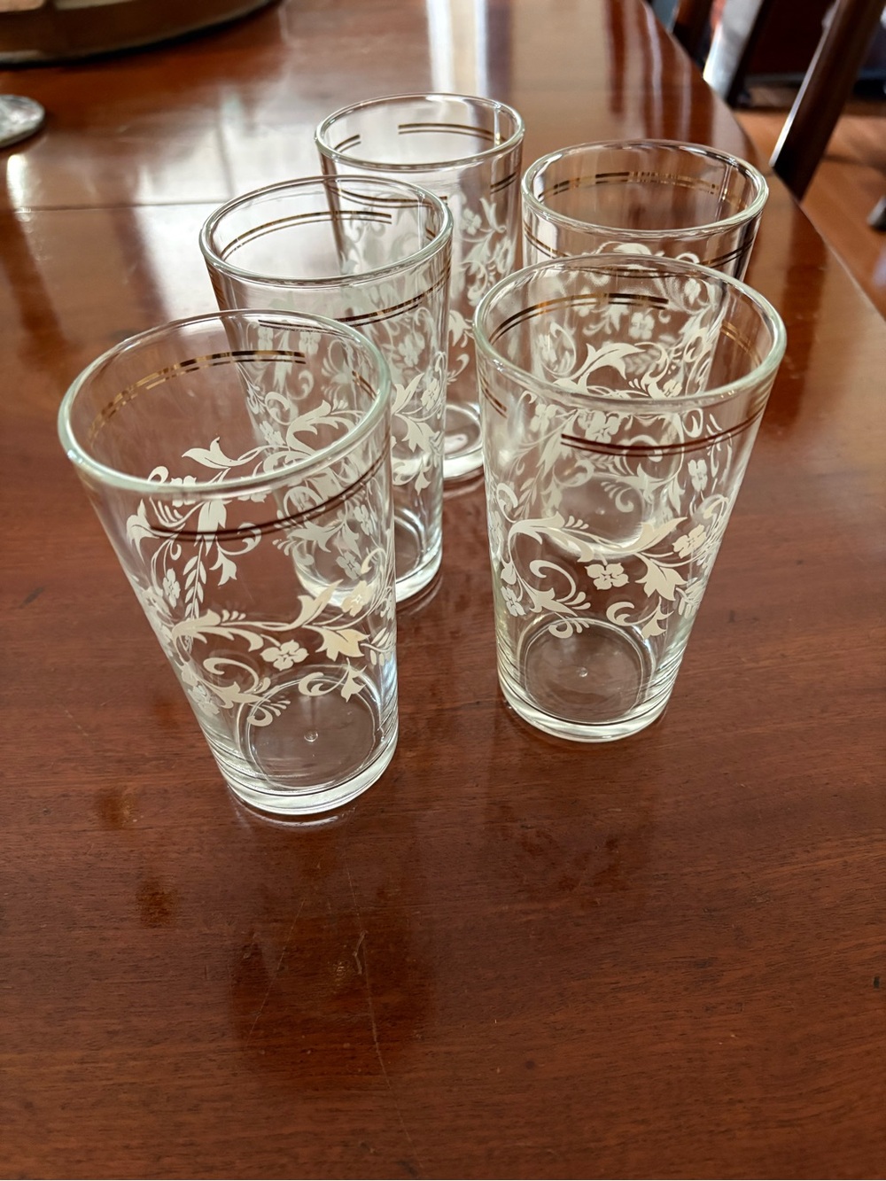 Vintage Federal Glass Company 8 oz Drinking Glasses - Set of 5, Like New!